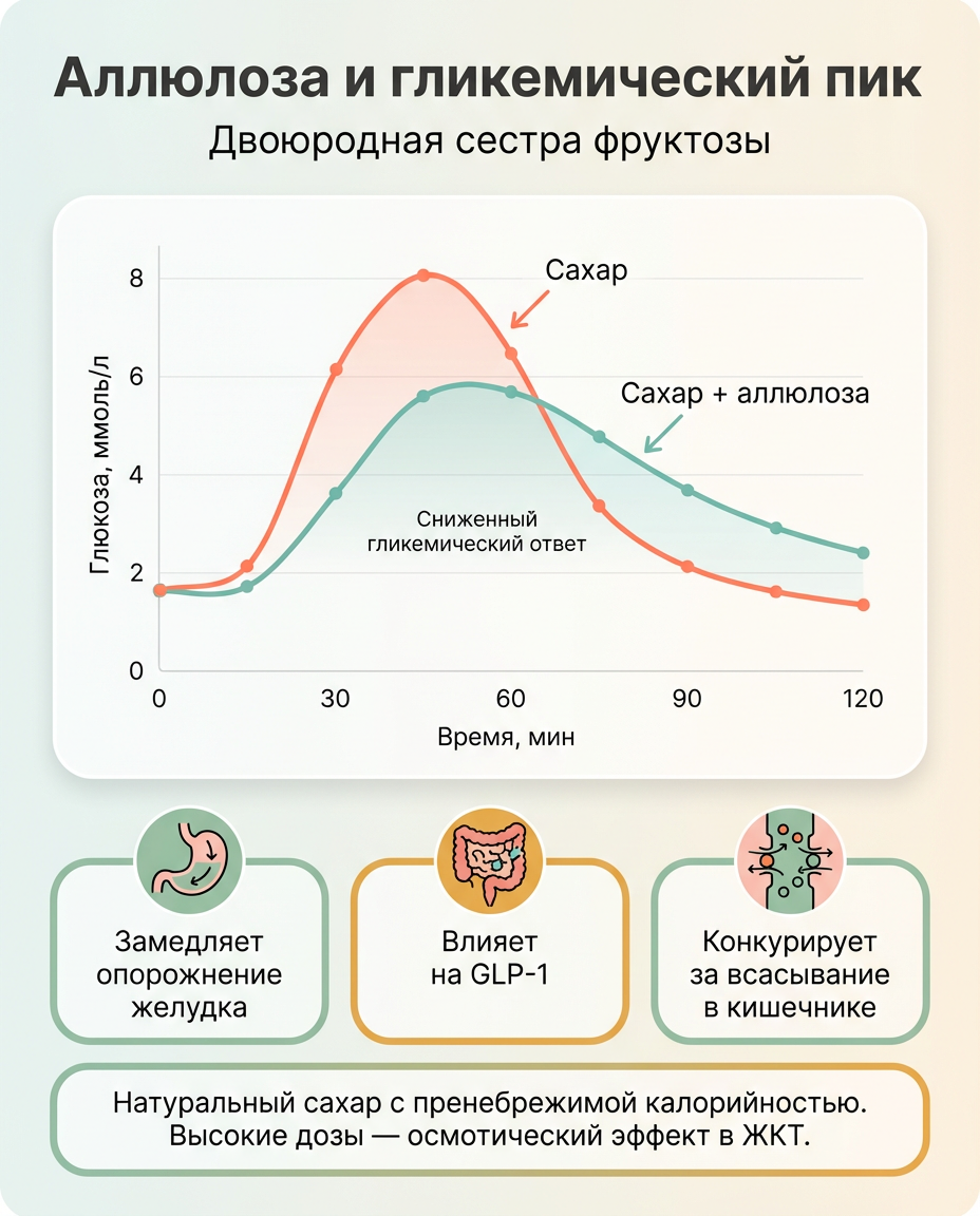 Аллюлоза сглаживает гликемический пик