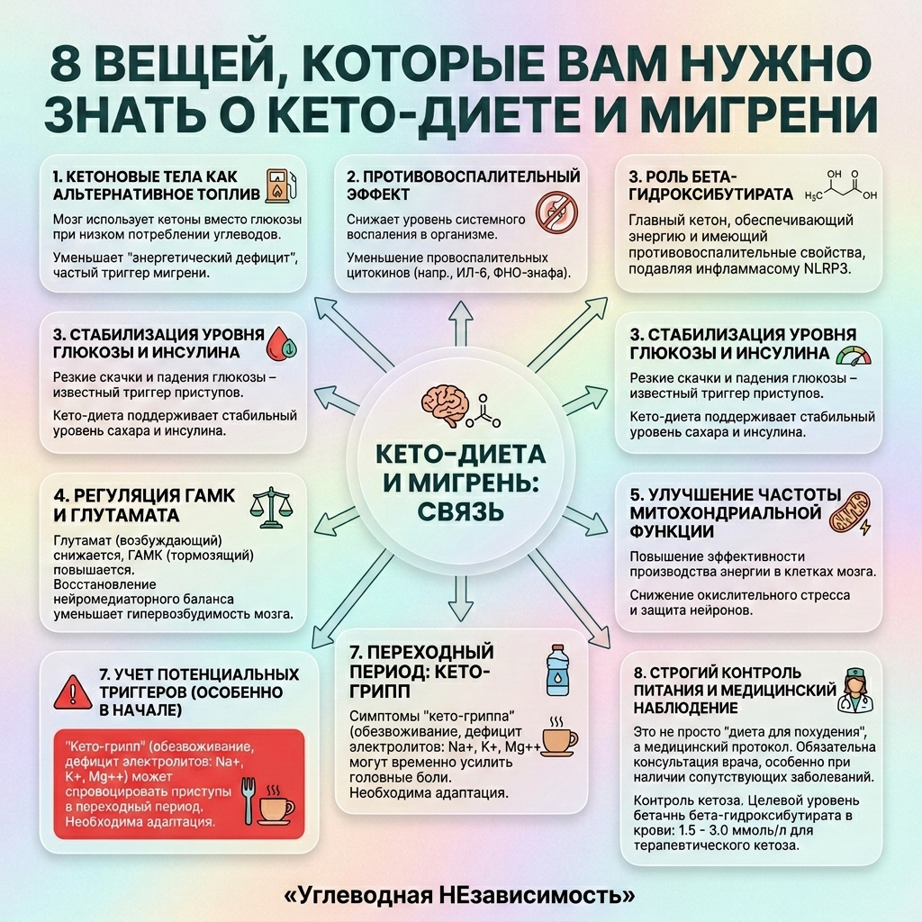 Инфографика: 8 вещей, которые вам нужно знать о кето-диете и мигрени