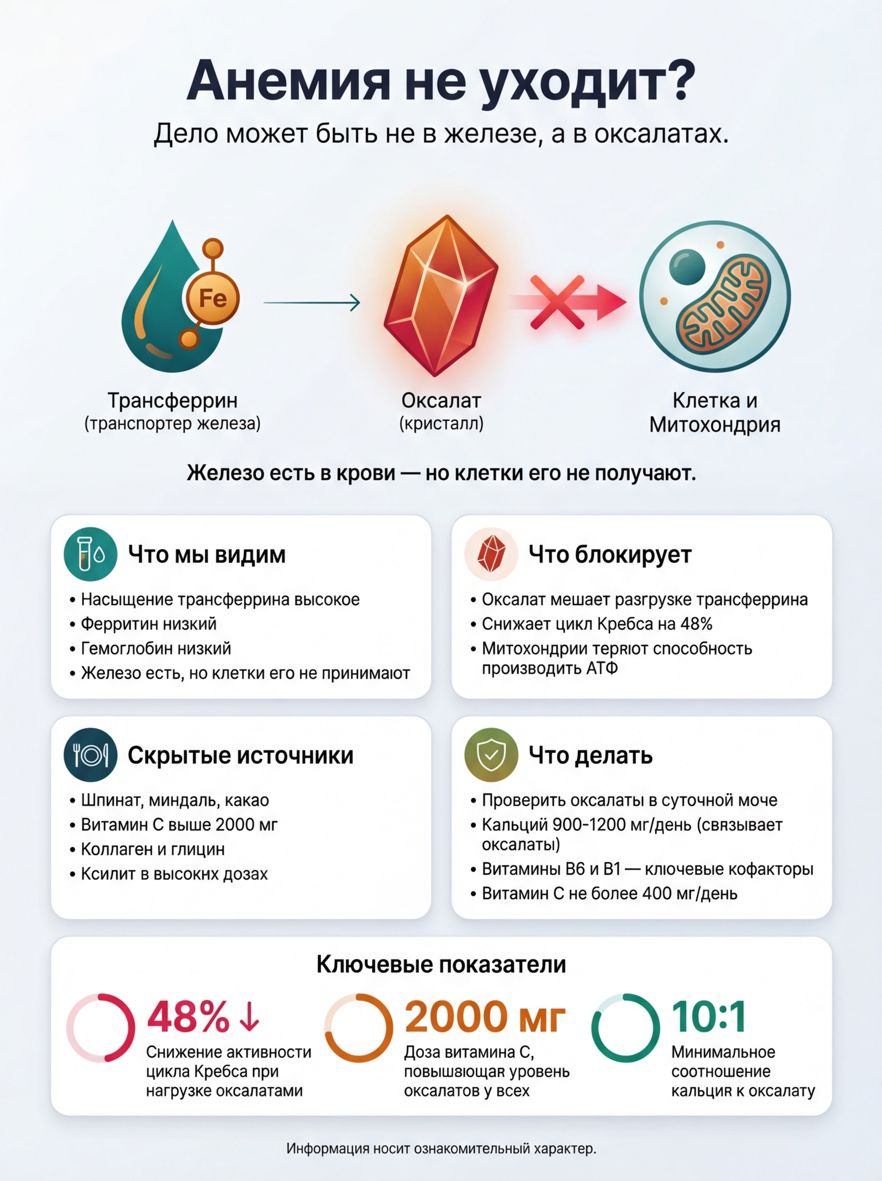 Оксалатная анемия: механизм блокировки