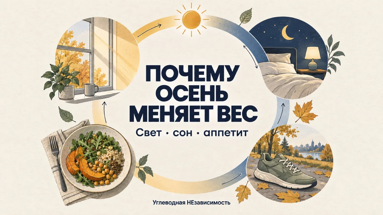 Почему осенью вес ползёт вверх: свет, сон и аппетит