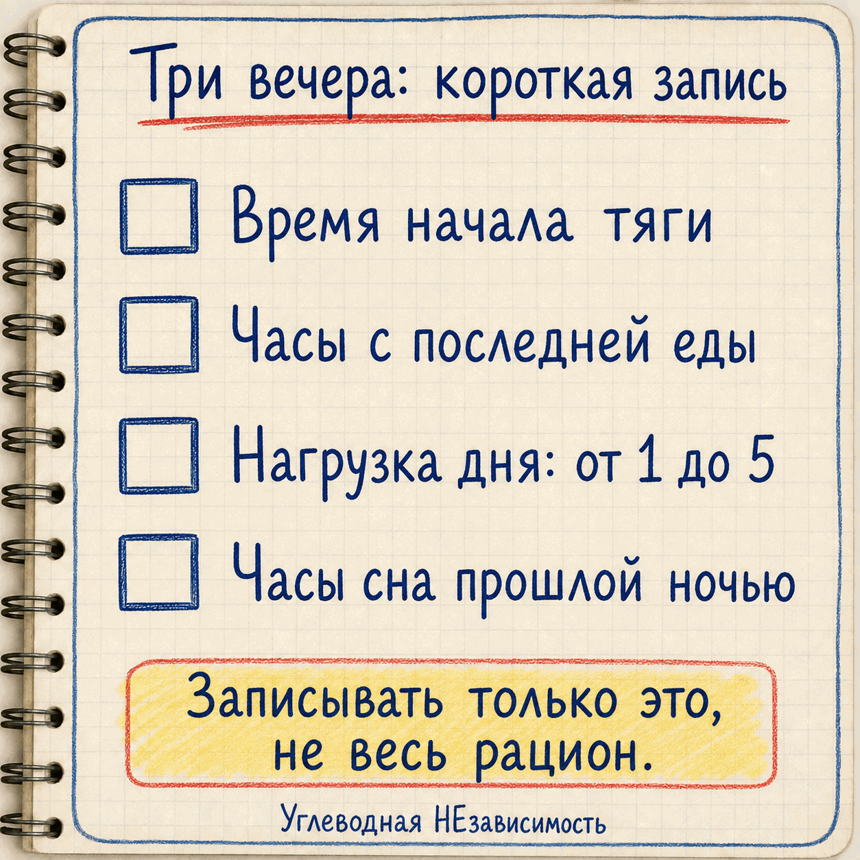 Четыре параметра наблюдения на три вечера