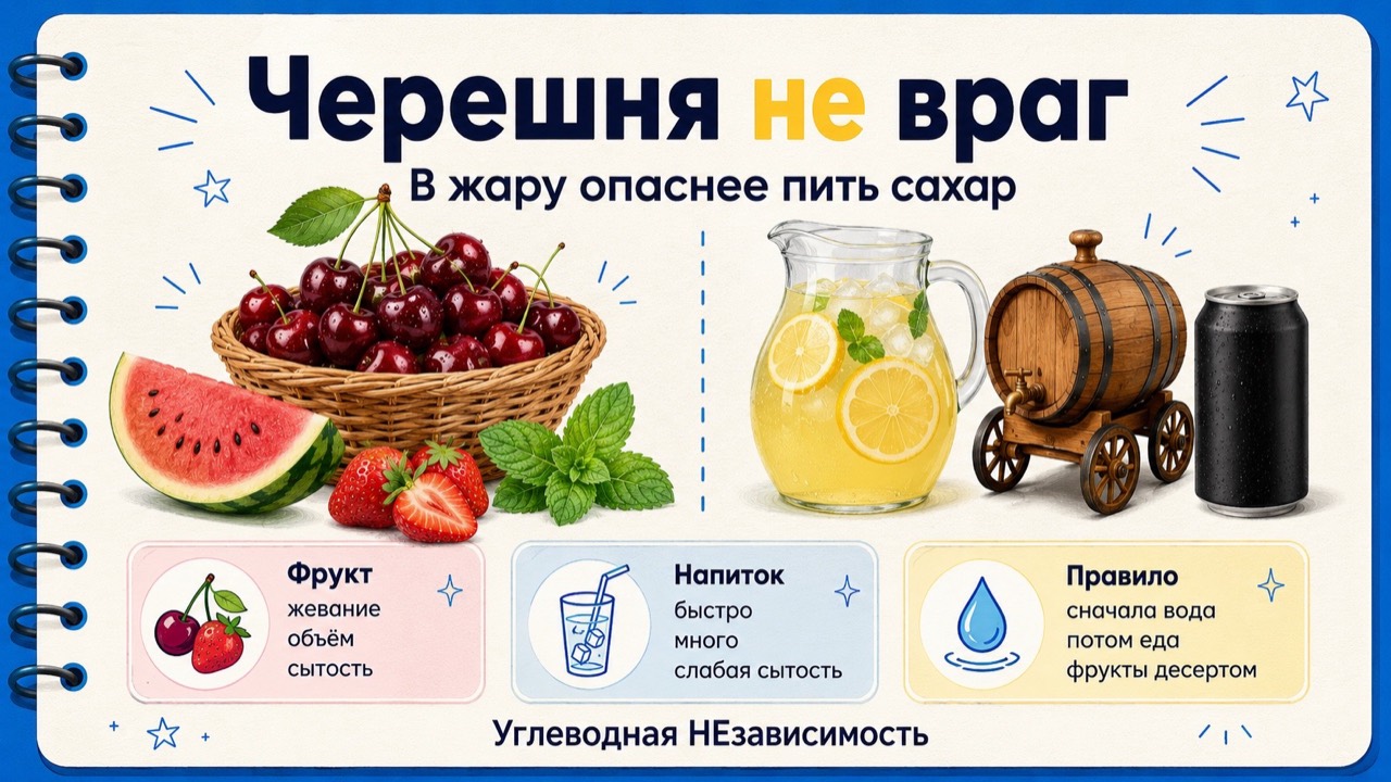 Черешня не враг: в жару опаснее пить сахар