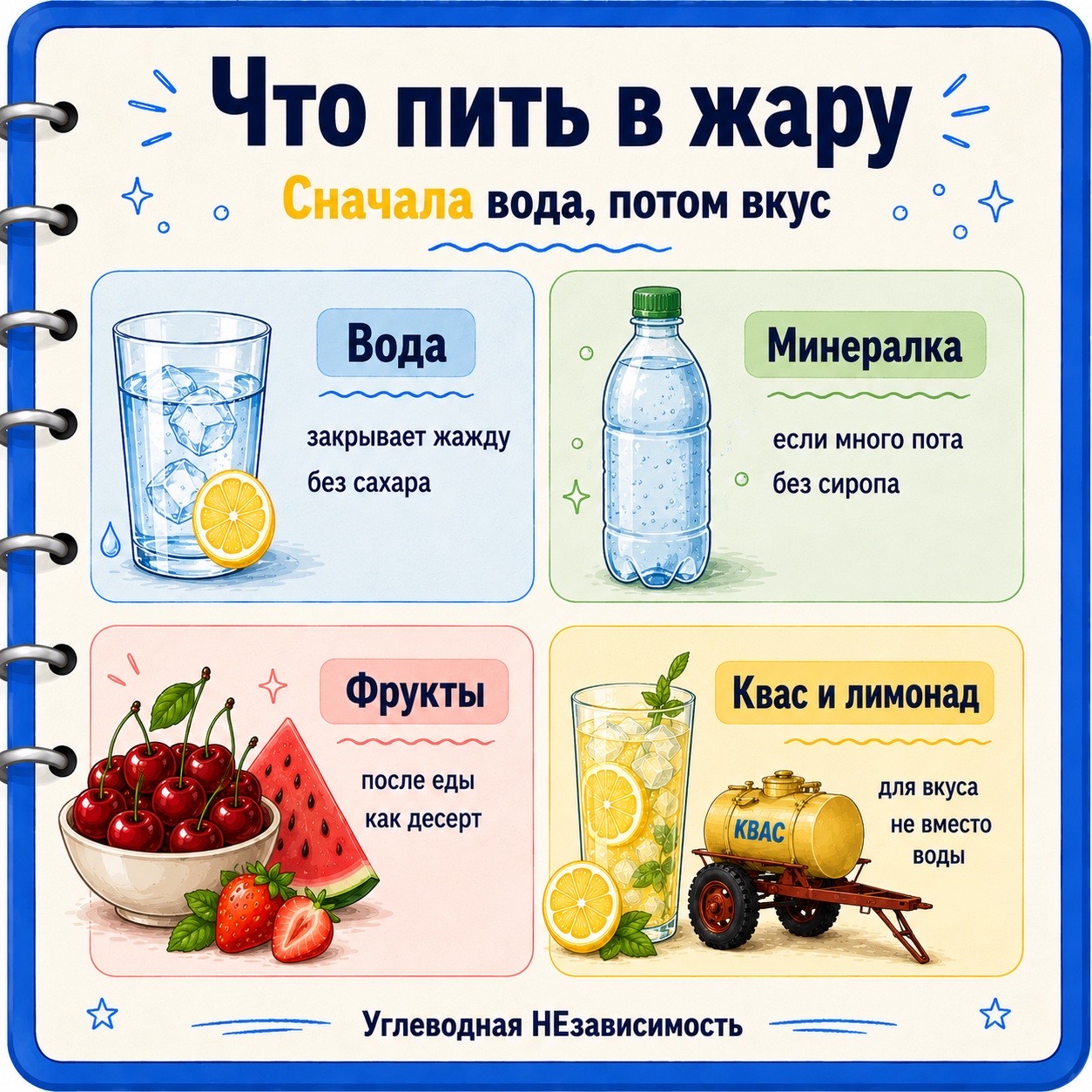 Что пить в жару: сначала вода, потом вкус