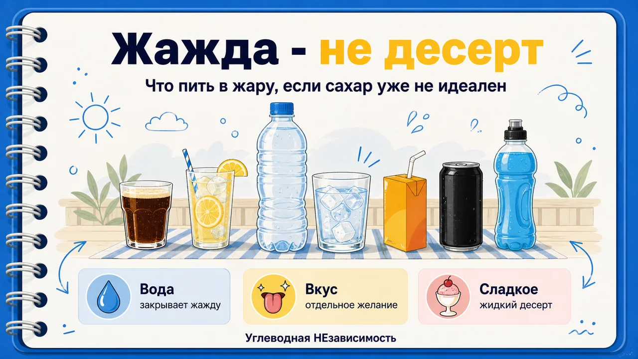 Что пить в жару, если сахар и инсулин уже не идеальны