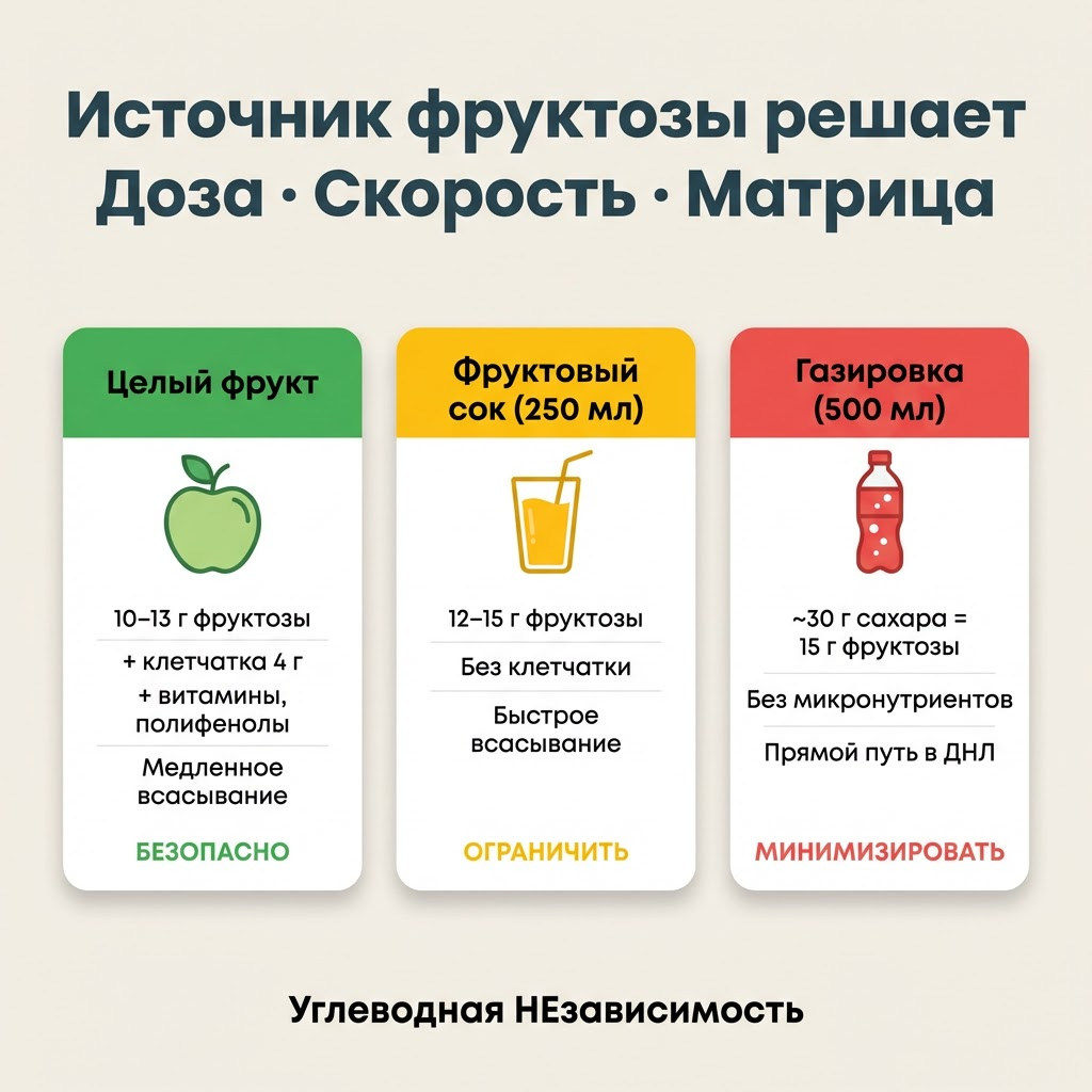 Фрукт vs сок vs газировка: контекст решает