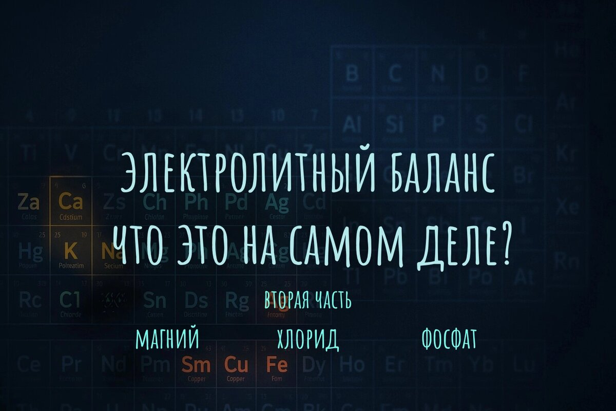 Электролиты, о которых забывают: магний, хлор и фосфаты