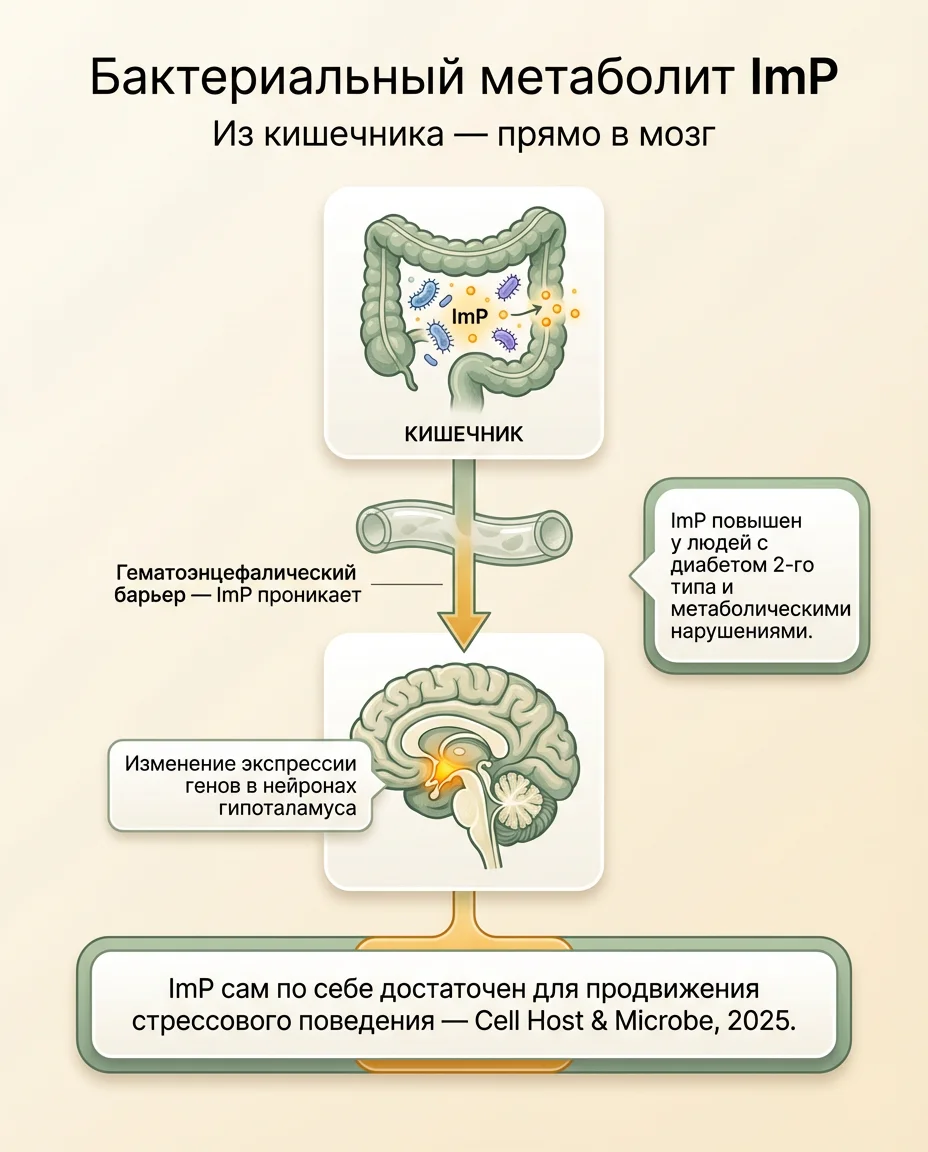 Инфографика: Почему метаболическая болезнь заставляет заедать стресс — и при чём тут микробиом