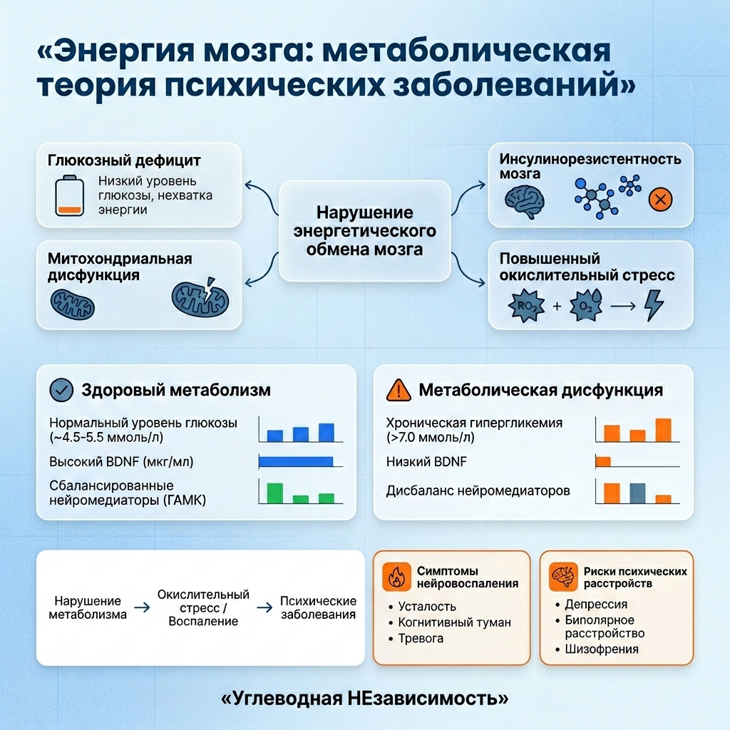 Инфографика: Энергия мозга: метаболическая теория психических заболеваний