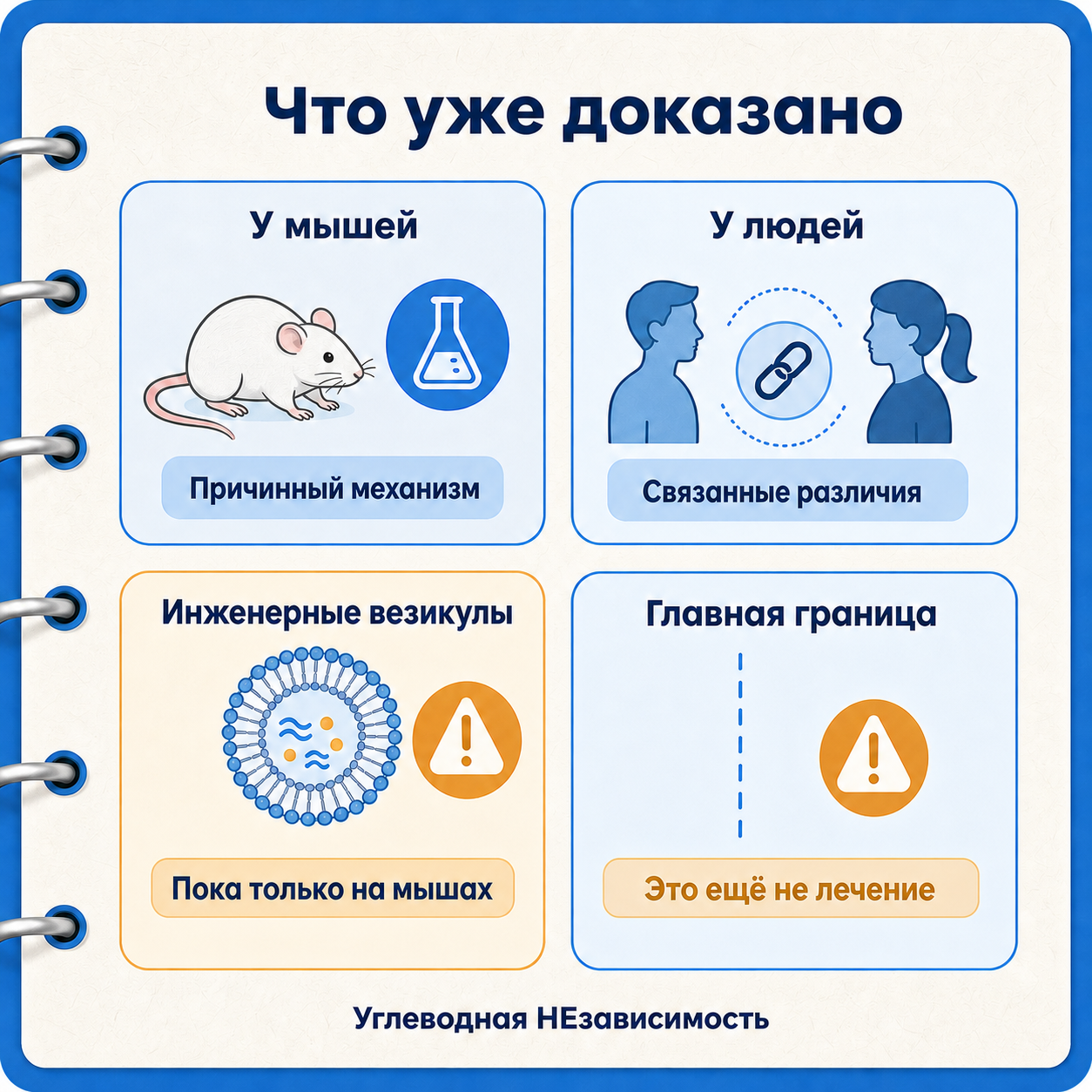 Что доказано у мышей, что показано у людей и что остаётся гипотезой