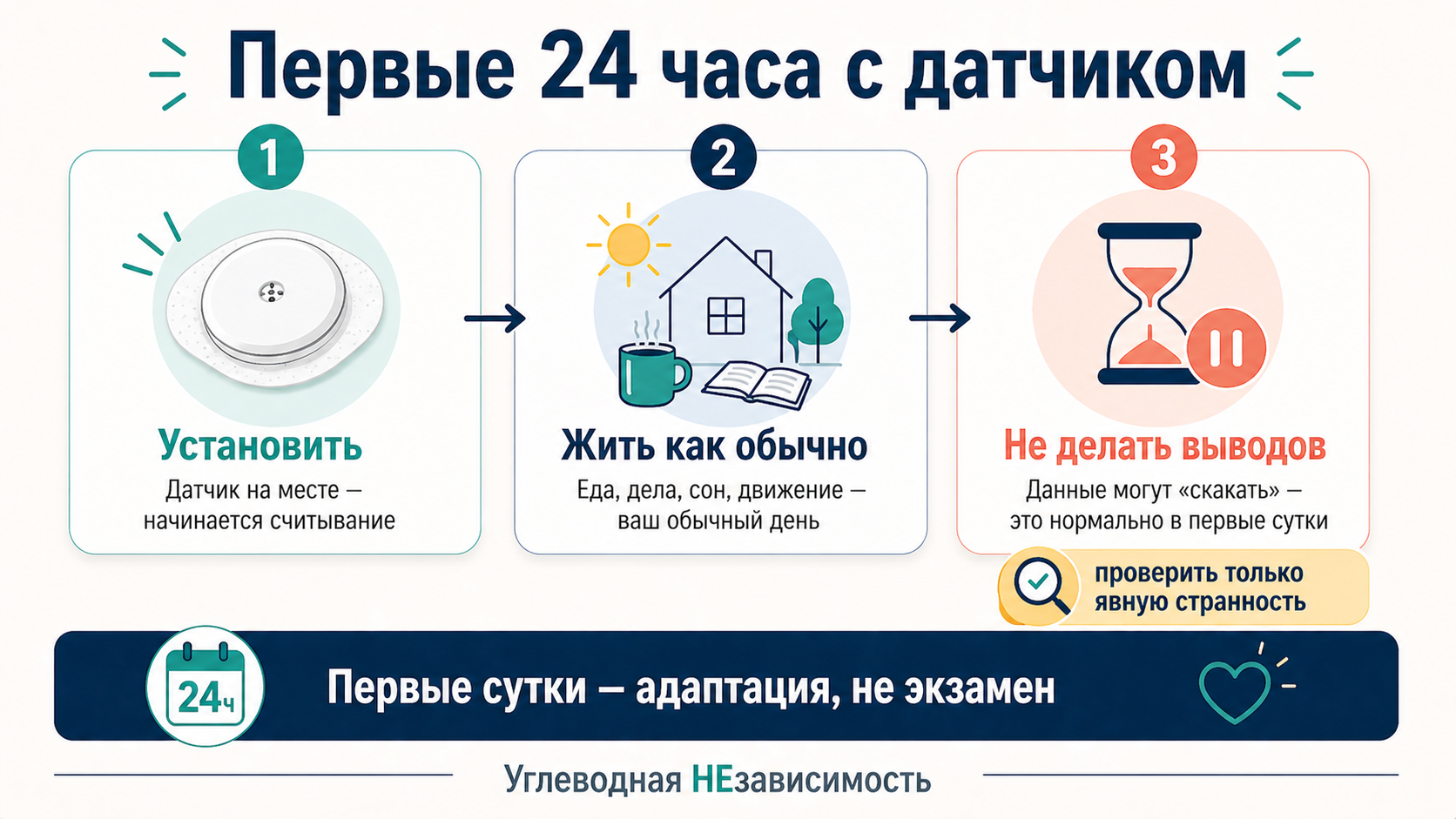 Первые 24 часа с датчиком: установить, жить как обычно и не делать выводов по первым колебаниям