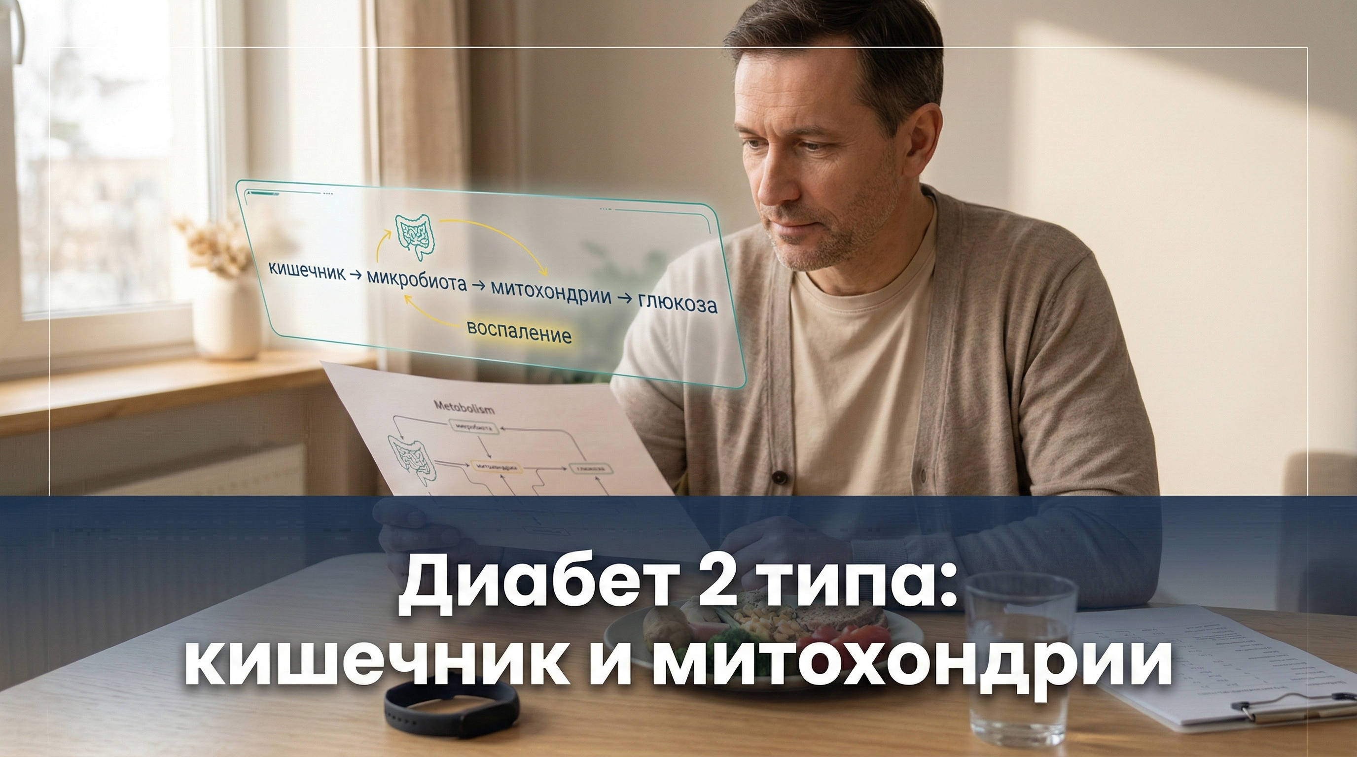 Диабет 2 типа начинается не только с сахара: что показал обзор 2025 года про кишечник и митохондрии