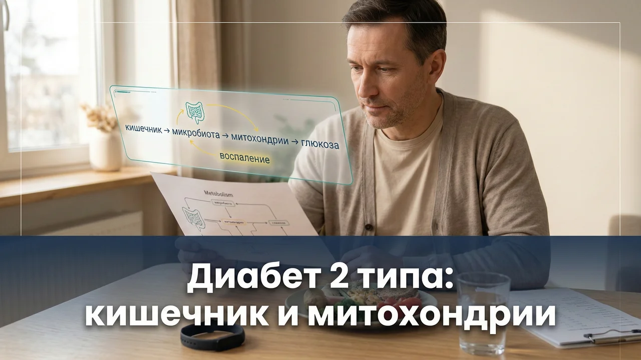 Диабет 2 типа начинается не только с сахара: что показал обзор 2025 года про кишечник и митохондрии