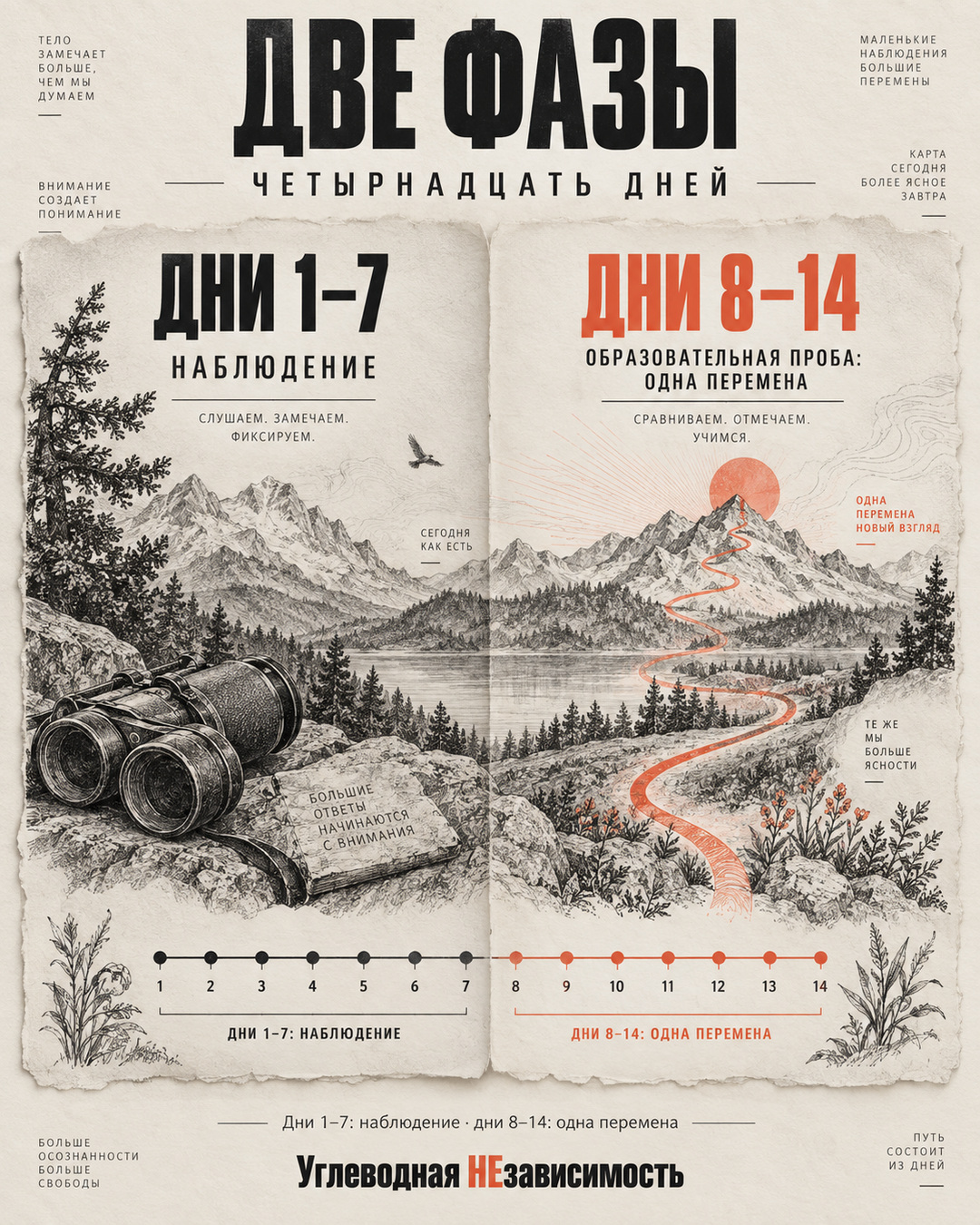 Две фазы четырнадцатидневного маршрута