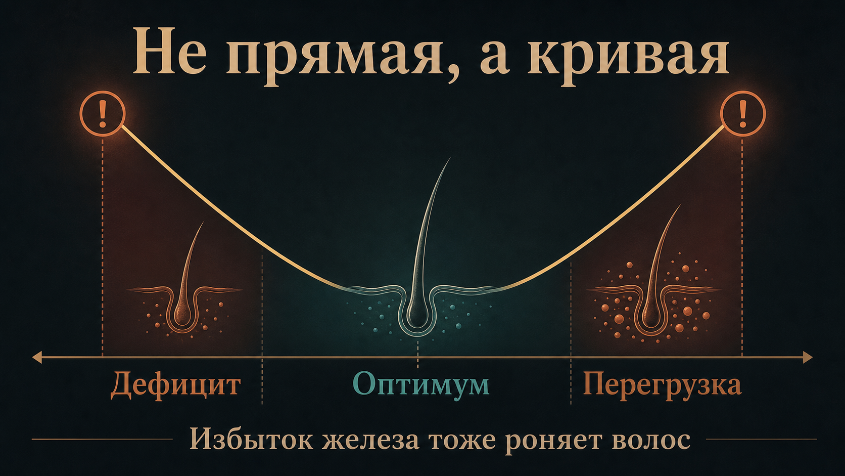 Железо и волос: кривая с оптимумом, а не прямая