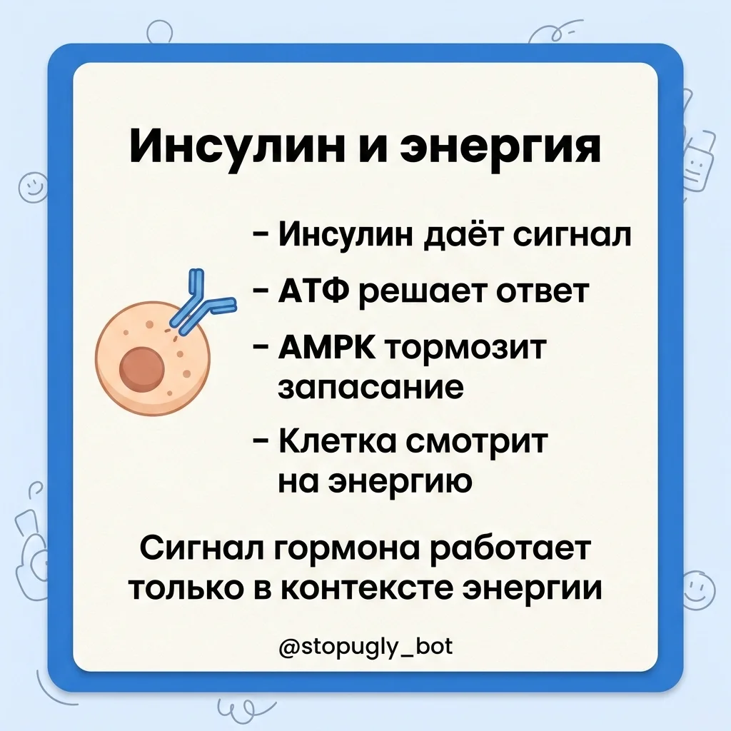 Инфографика: Почему инсулин не делает вас толстым: биохимия против мифа