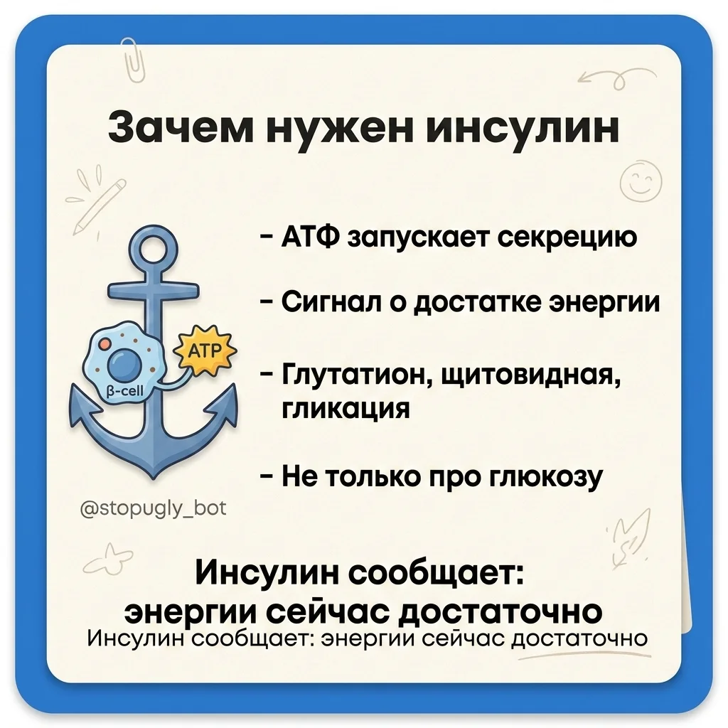 Инфографика: Почему инсулин не делает вас толстым: биохимия против мифа