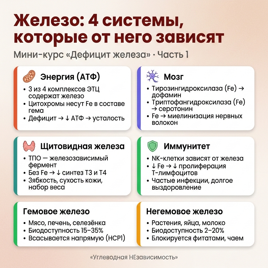 Инфографика: Железо: почему без него клетки задыхаются