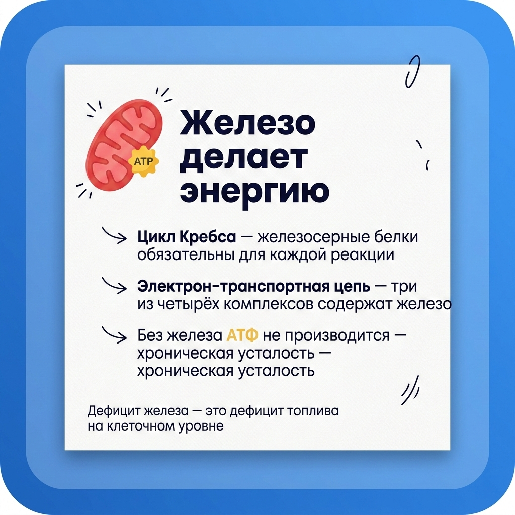 Инфографика: Железо: почему без него клетки задыхаются