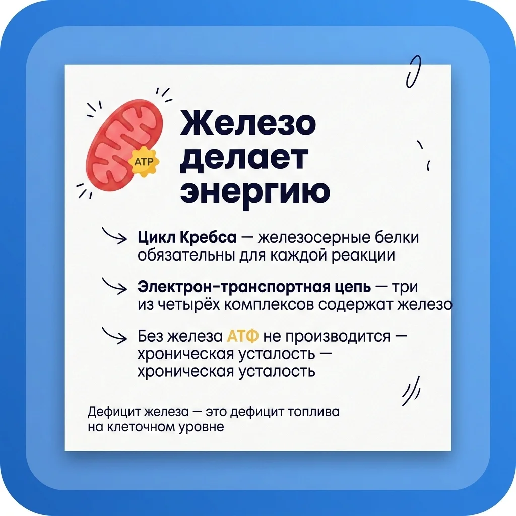 Инфографика: Железо: почему без него клетки задыхаются