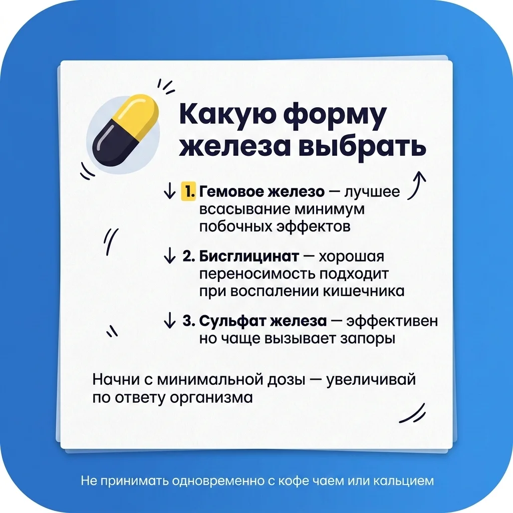 Инфографика: Протокол коррекции дефицита железа: от питания до добавок
