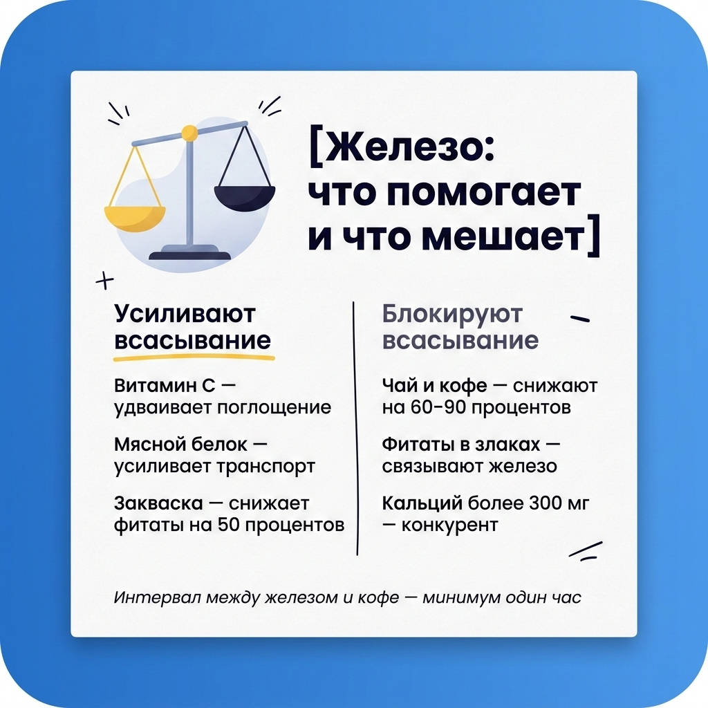 Инфографика: Протокол коррекции дефицита железа: от питания до добавок