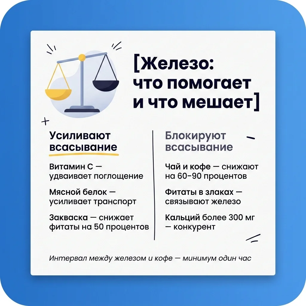 Инфографика: Протокол коррекции дефицита железа: от питания до добавок