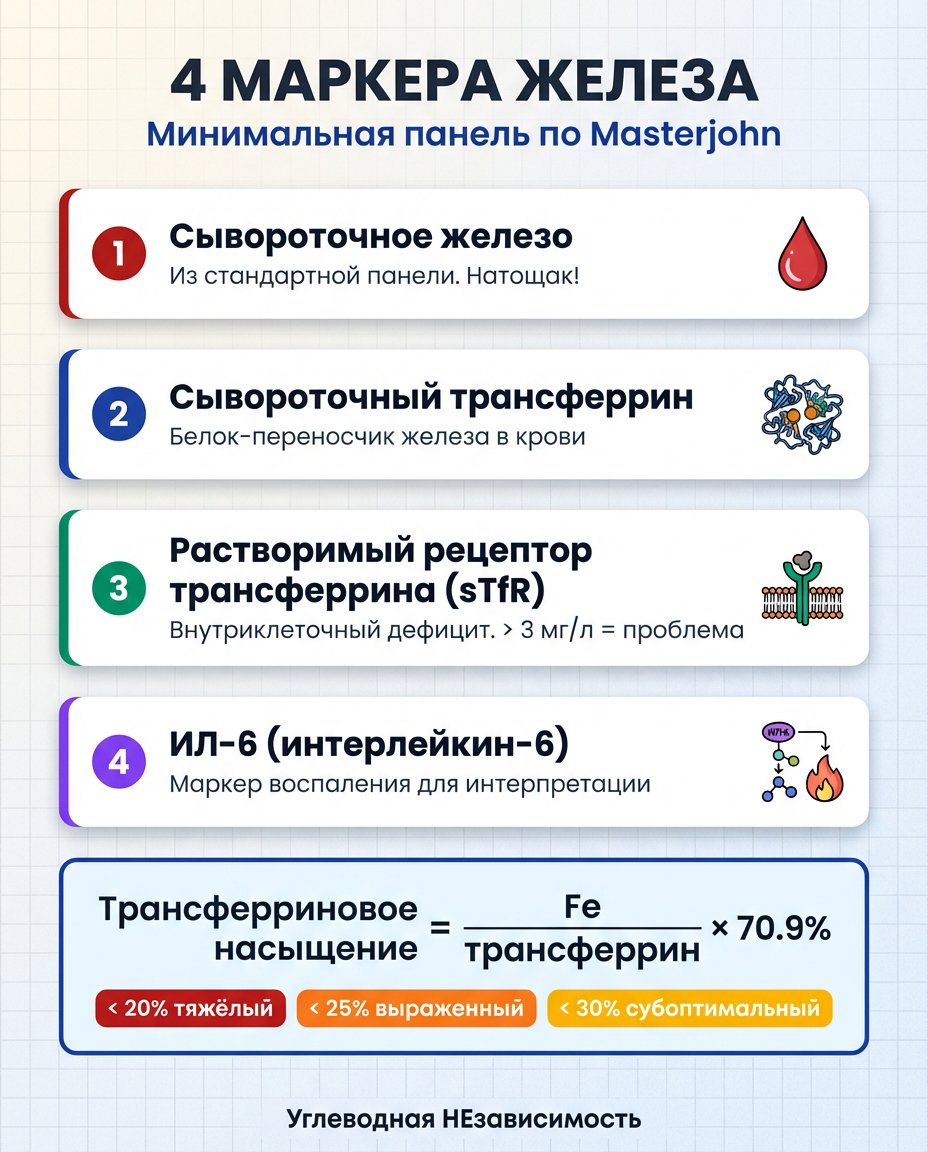 4 маркера железа