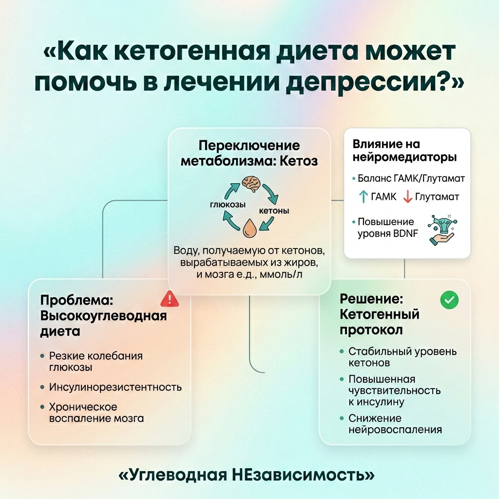 Инфографика: Как кетогенная диета может помочь в лечении депрессии?