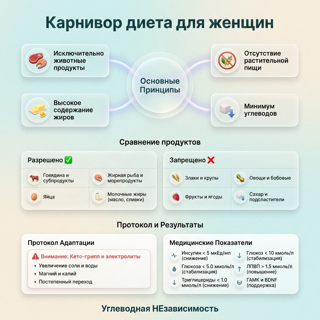 Инфографика: Карнивор диета для женщин