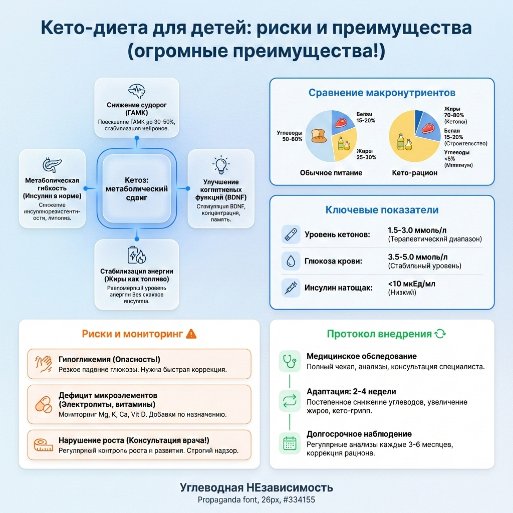 Инфографика: Кето-диета для детей: риски и преимущества (огромные преимущества!)