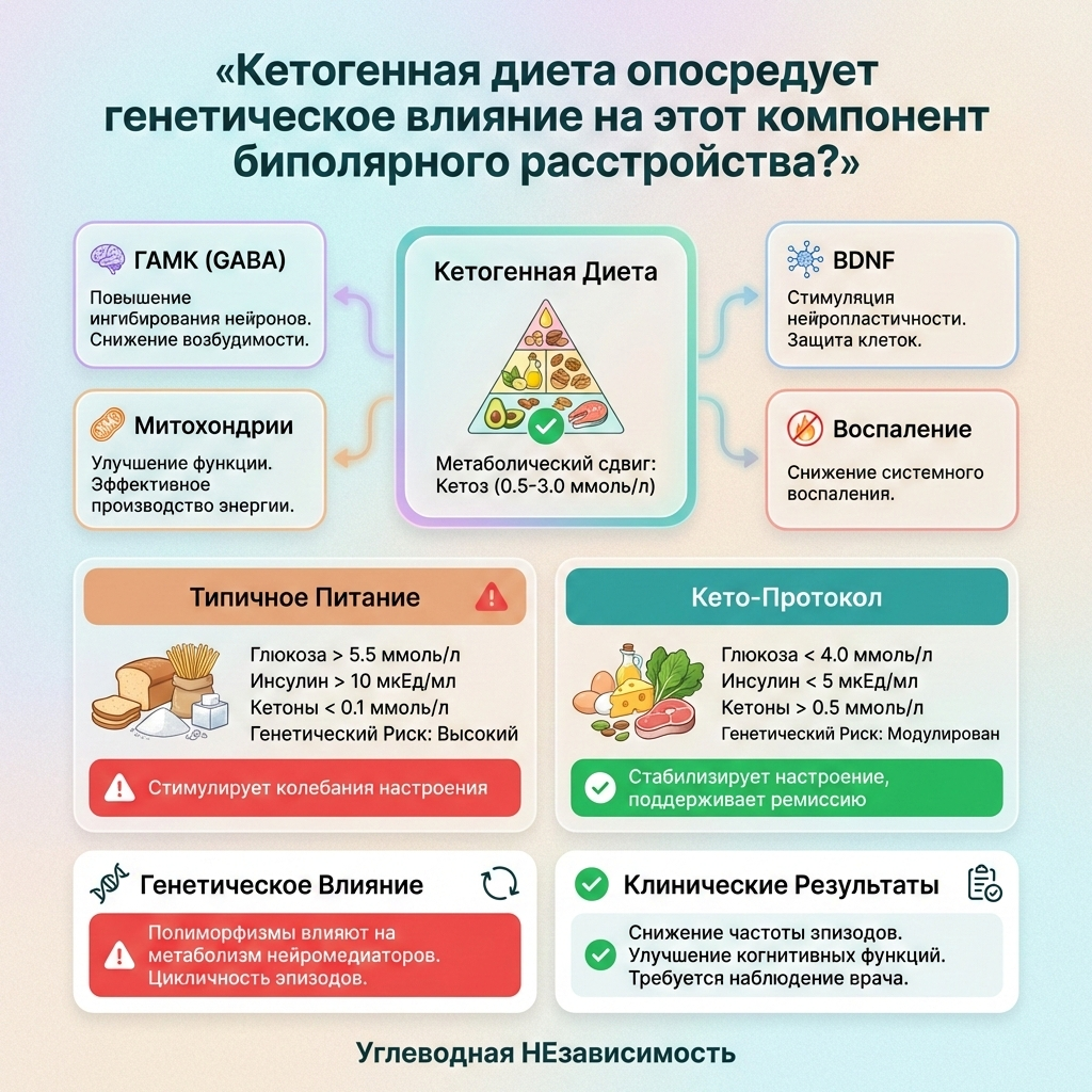 Инфографика: Кетогенная диета опосредует генетическое влияние на этот компонент биполярного расстройства?