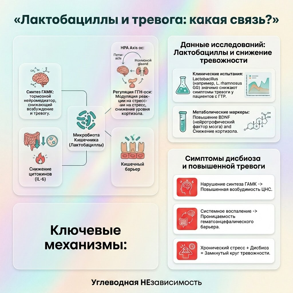 Инфографика: Лактобациллы и тревога: какая связь?