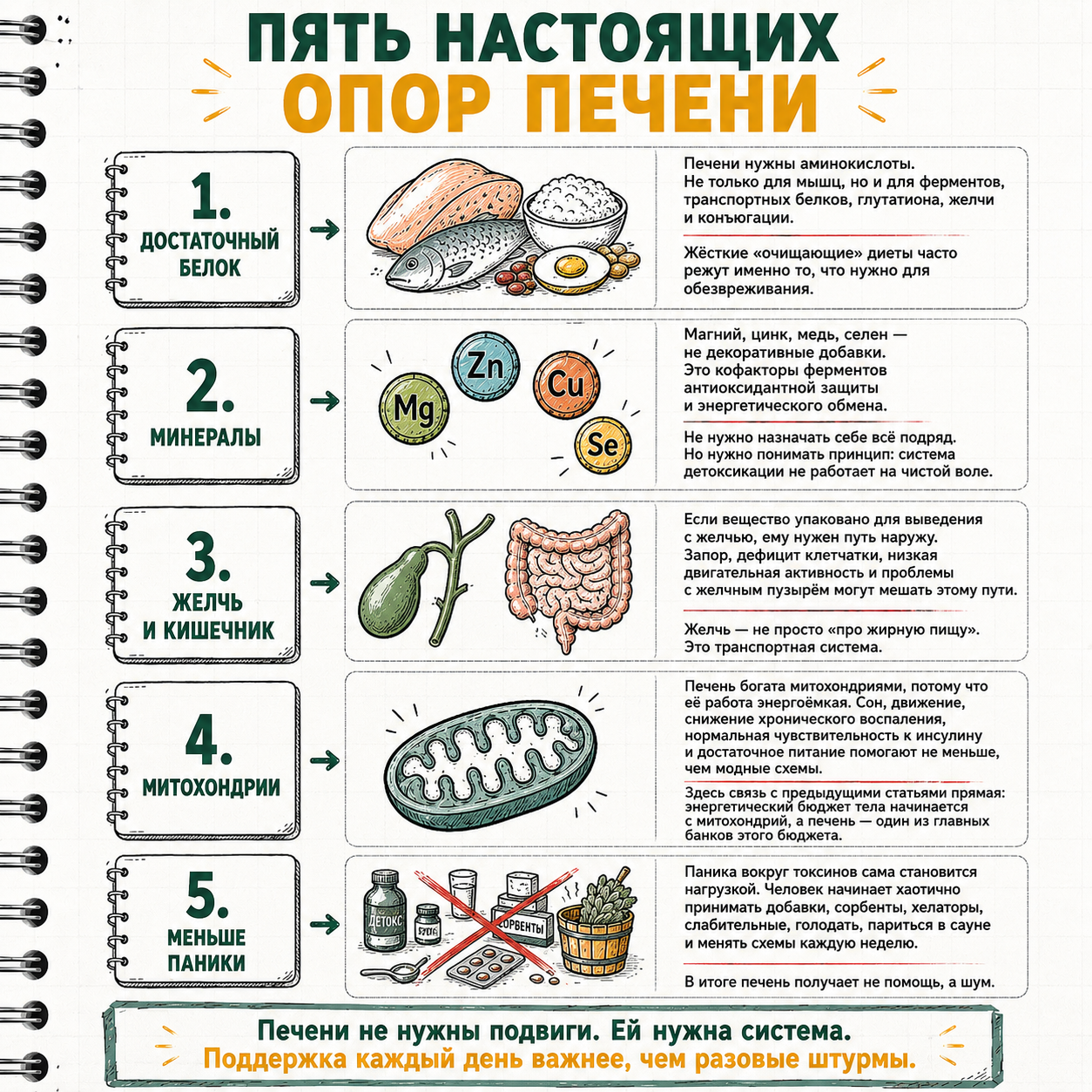 Пять настоящих опор печени