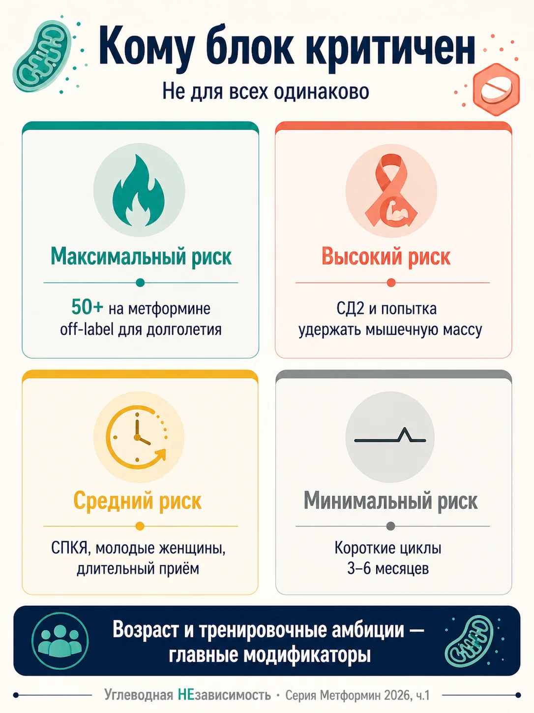 Инфографика: Метформин блокирует эффект тренировок. Что с этим делать