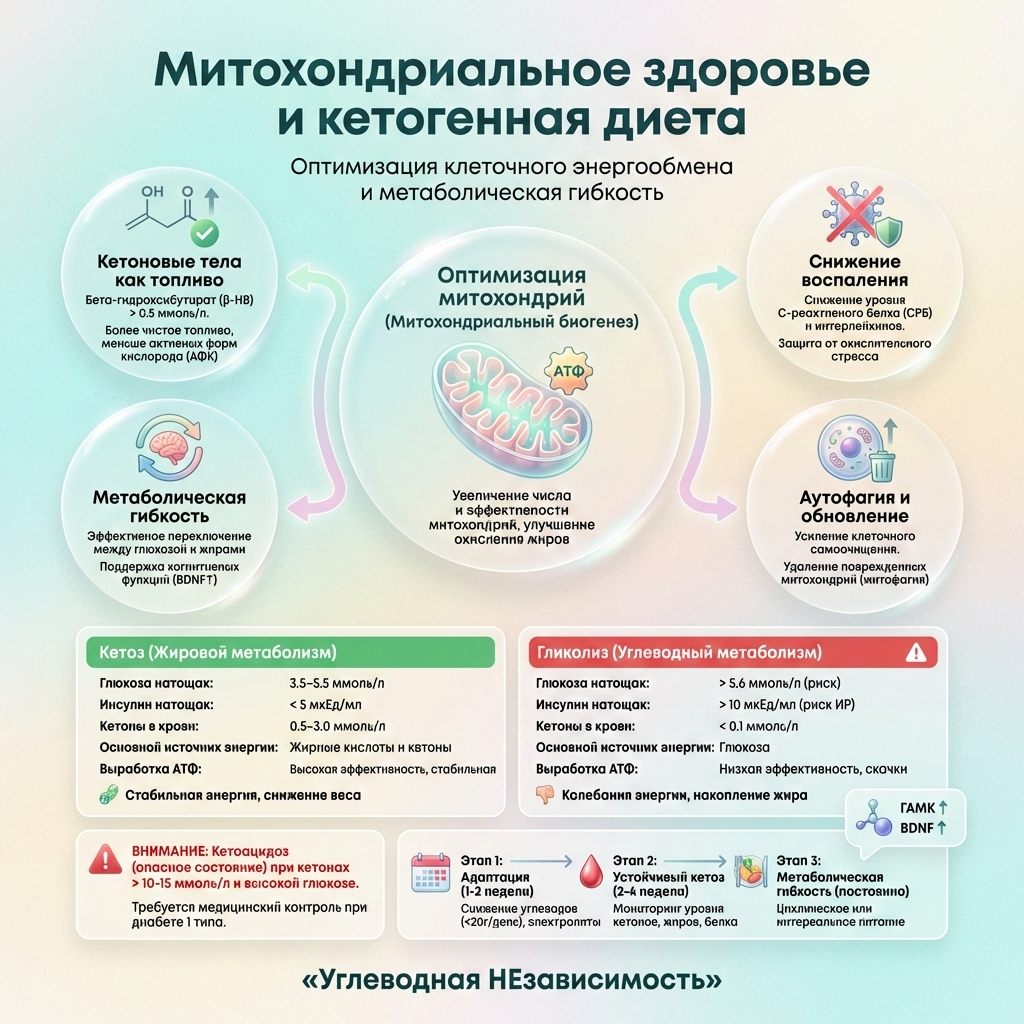 Инфографика: Митохондриальное здоровье и кетогенная диета