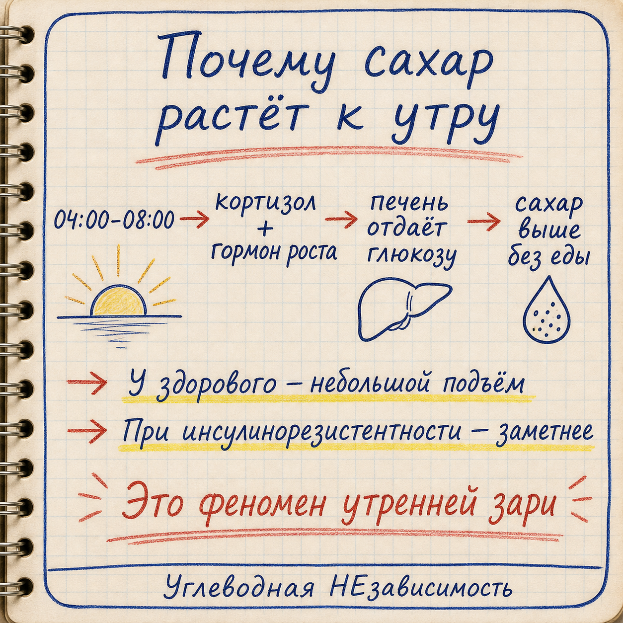 Почему сахар может расти перед пробуждением без еды