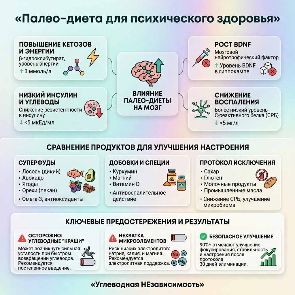 Инфографика: Палео-диета для психического здоровья