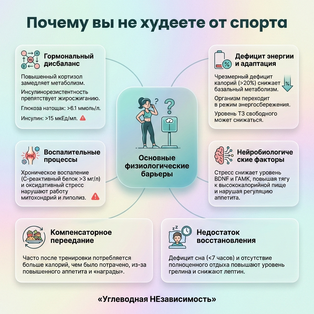 Инфографика: Почему вы не худеете от спорта