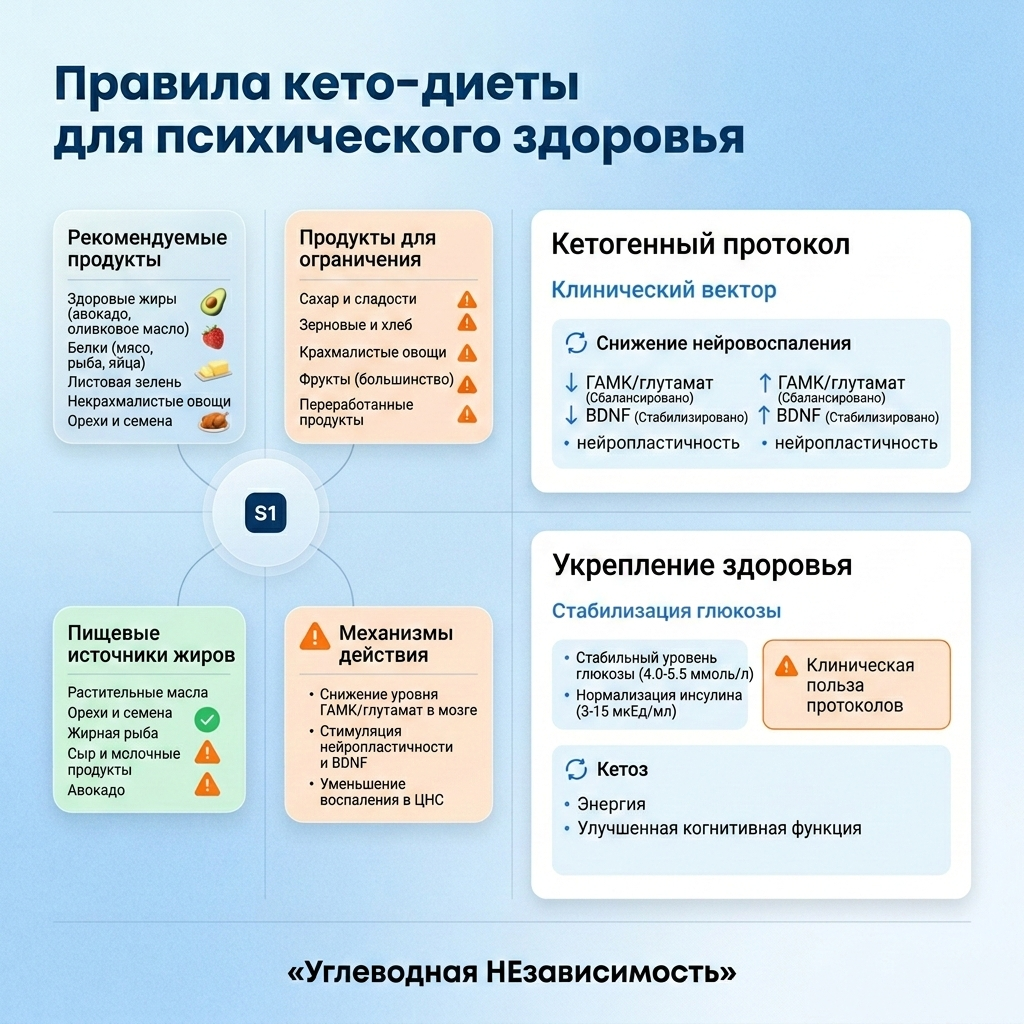 Инфографика: Правила кето-диеты для психического здоровья