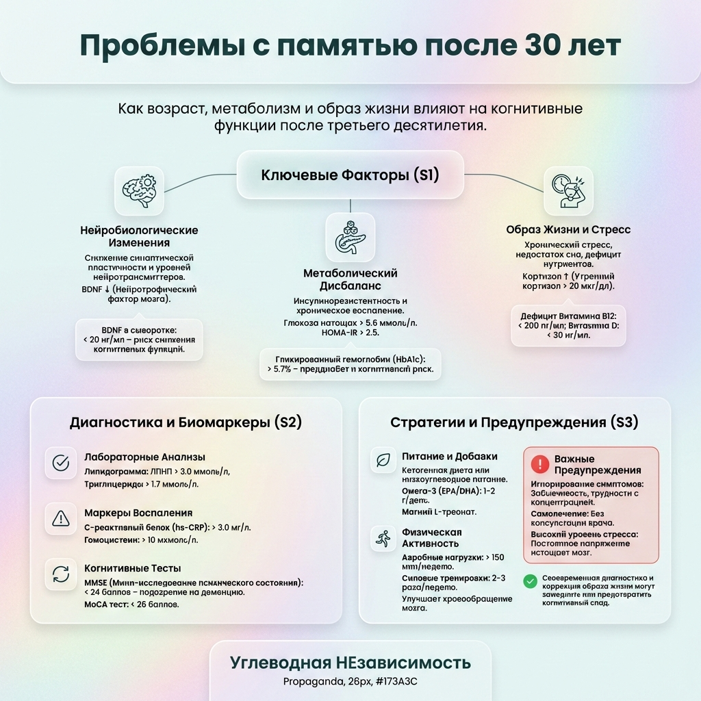 Инфографика: Проблемы с памятью после 30 лет