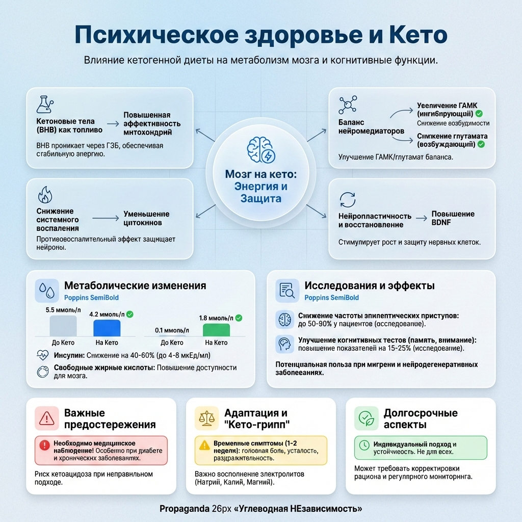 Инфографика: Психическое здоровье и Кето