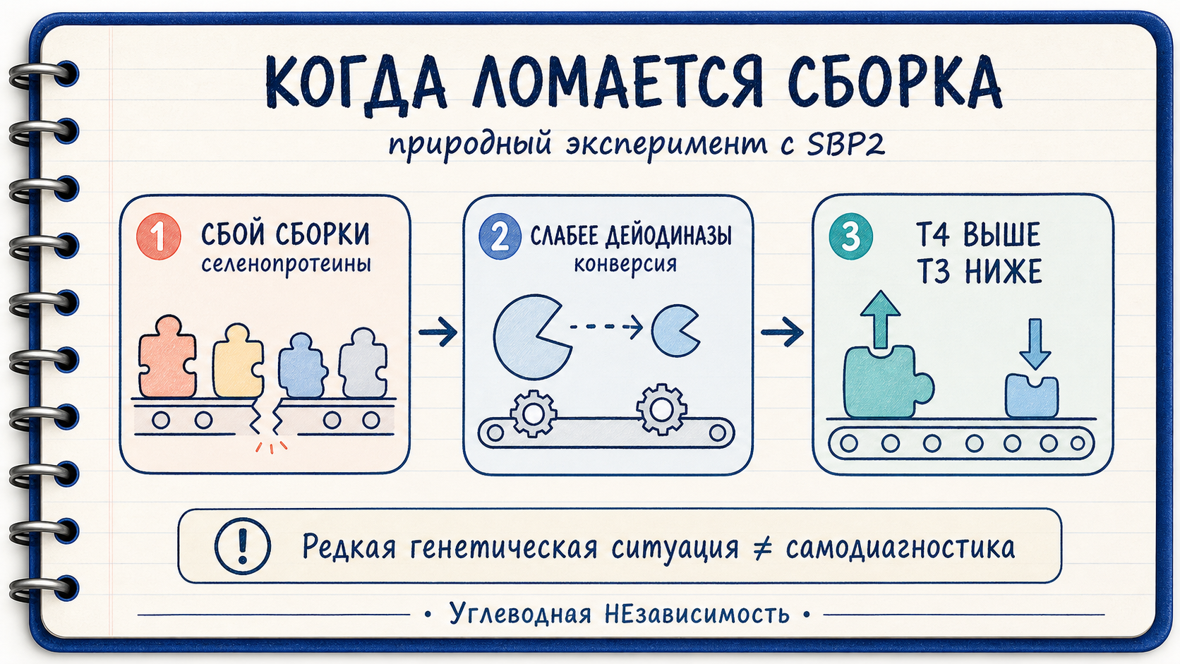 Природный эксперимент SBP2: нарушение сборки селенопротеинов ослабляет конверсию Т4 в Т3