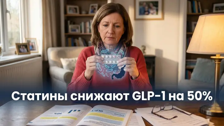 Статины снижают GLP-1 на 50%. Исследование Cell Metabolism, которое замолчали