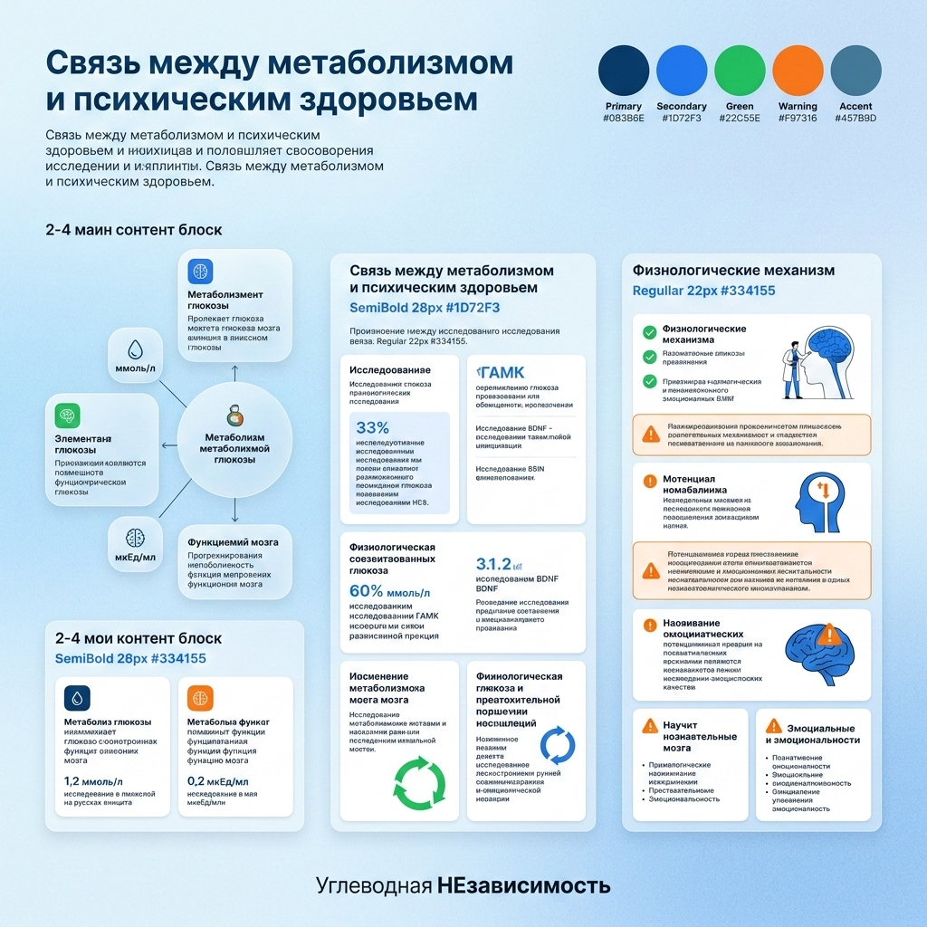 Инфографика: Связь между метаболизмом и психическим здоровьем
