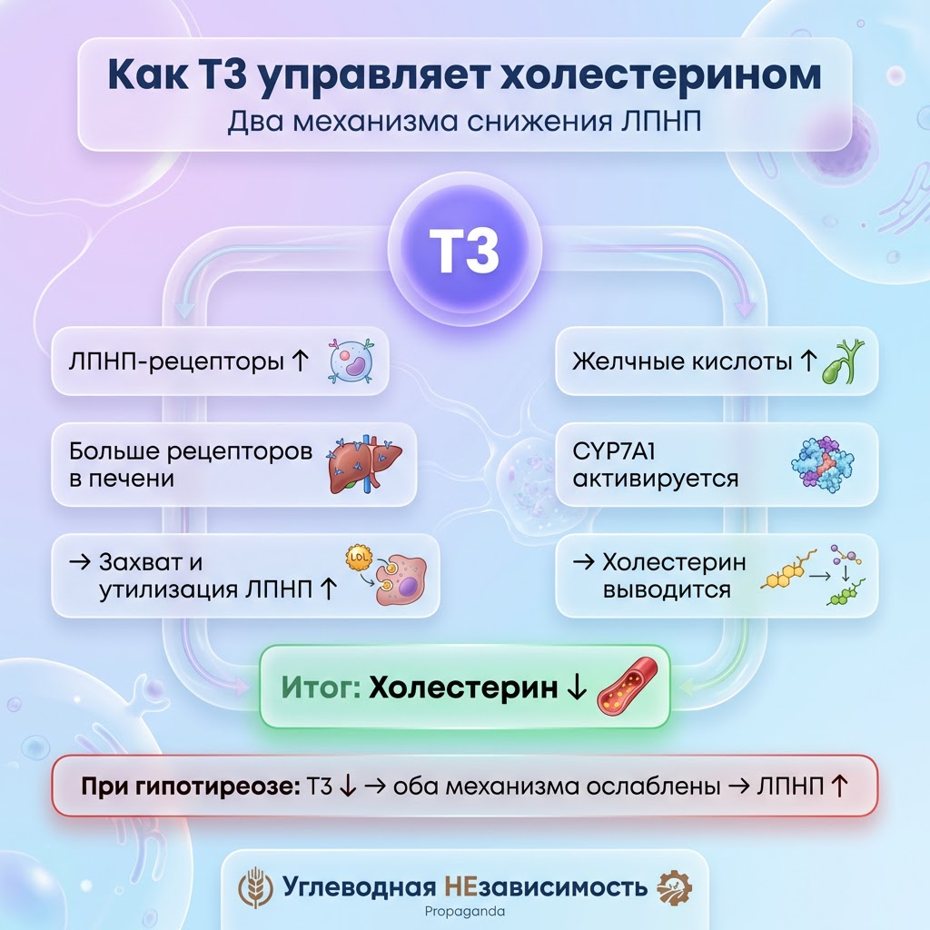 Т3 и холестерин: механизм связи