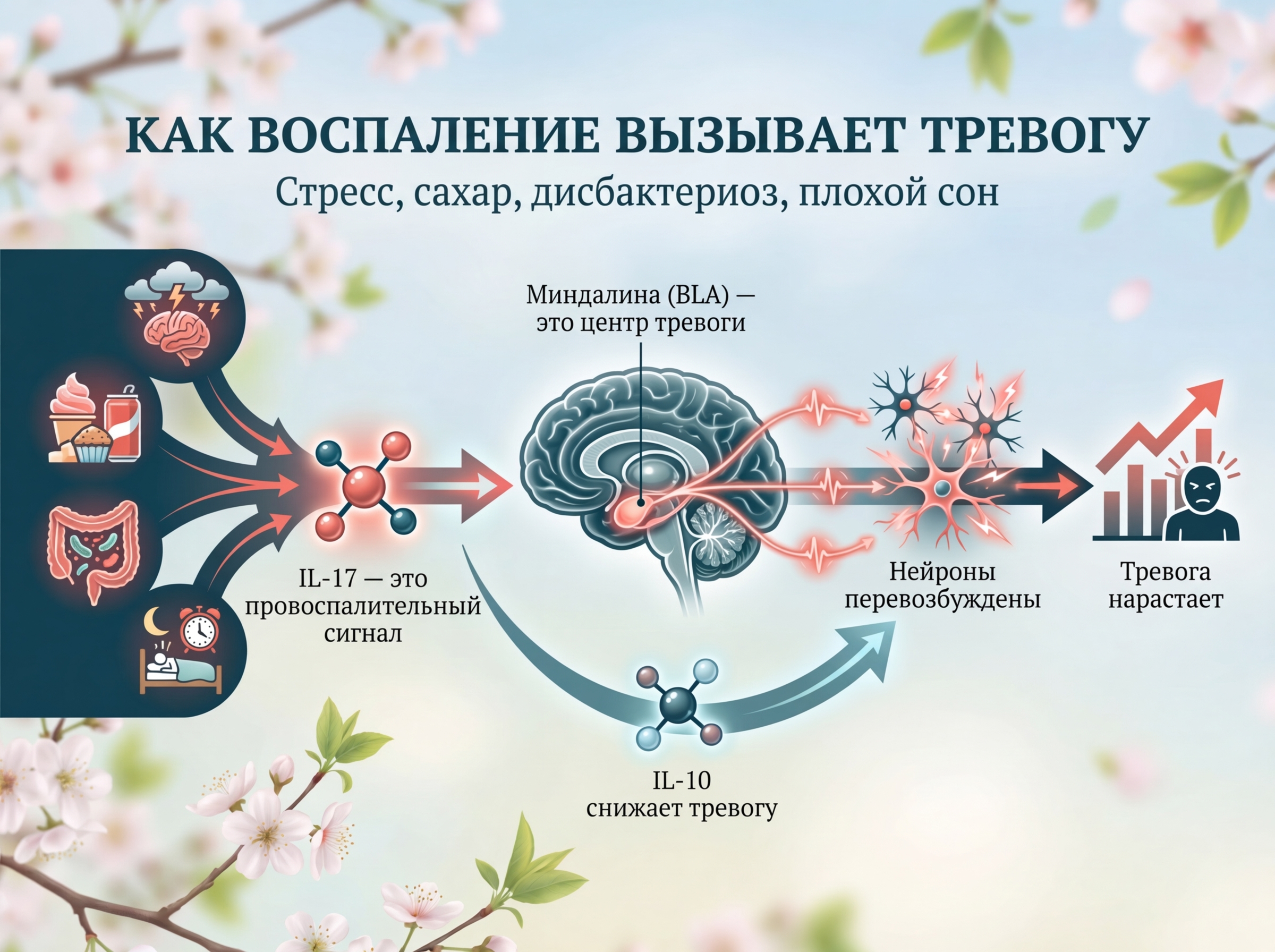 Как воспаление вызывает тревогу