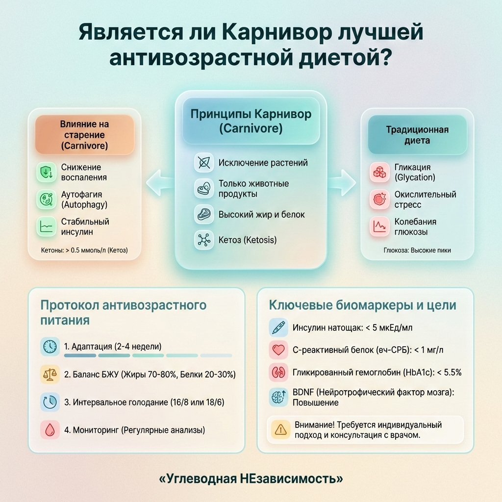 Инфографика: Является ли Карнивор лучшей антивозрастной диетой?