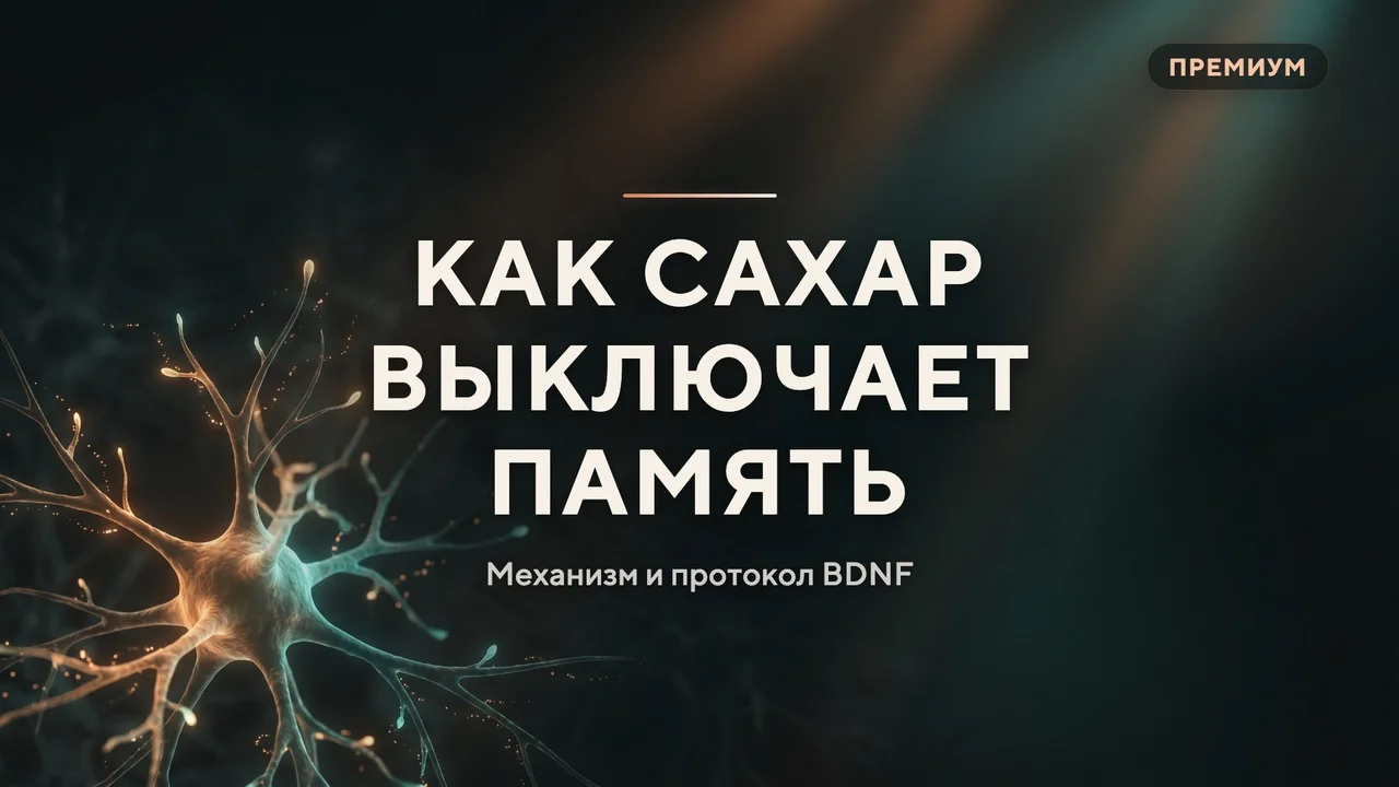 Инсулинорезистентность и память: как высокий сахар выключает BDNF — и как включить его обратно