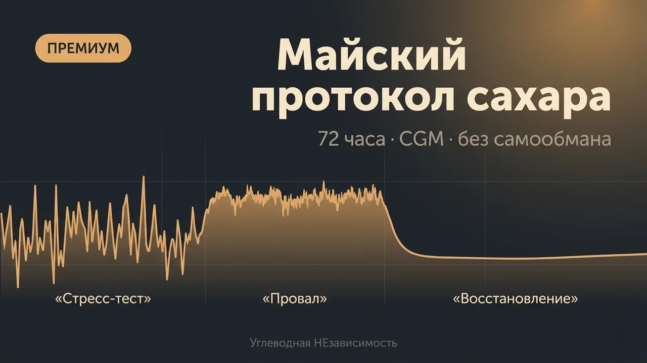 Майский протокол сахара: алкоголь, поздний ужин, свет и CGM без самообмана