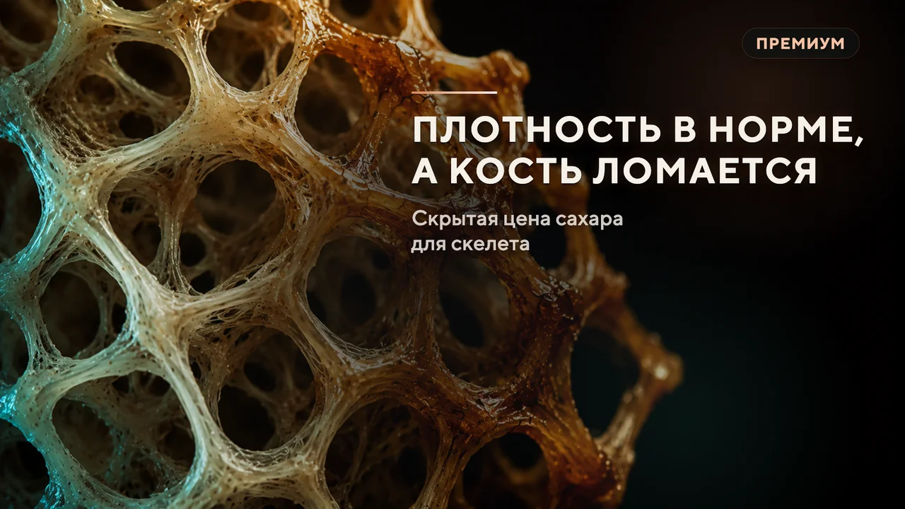 Плотность в норме, а кость ломается: скрытая цена сахара для скелета
